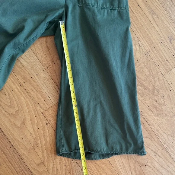 Madewell Olive Green Short-Sleeve Cropped Wide Leg Utility Jumpsuit - Picture 6 of 7